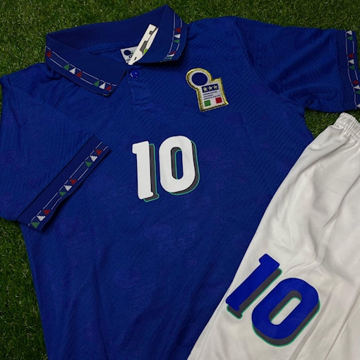 Roberto Baggio Italy 1994 World Cup Kids Kit Retro Jersey Maillot Trikot Maglia