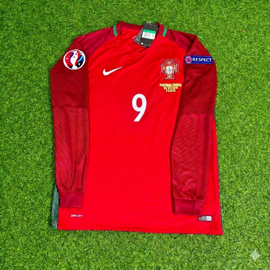 Portugal EURO 2016 Eder 9- Final Long Sleeve Retro Football Jersey