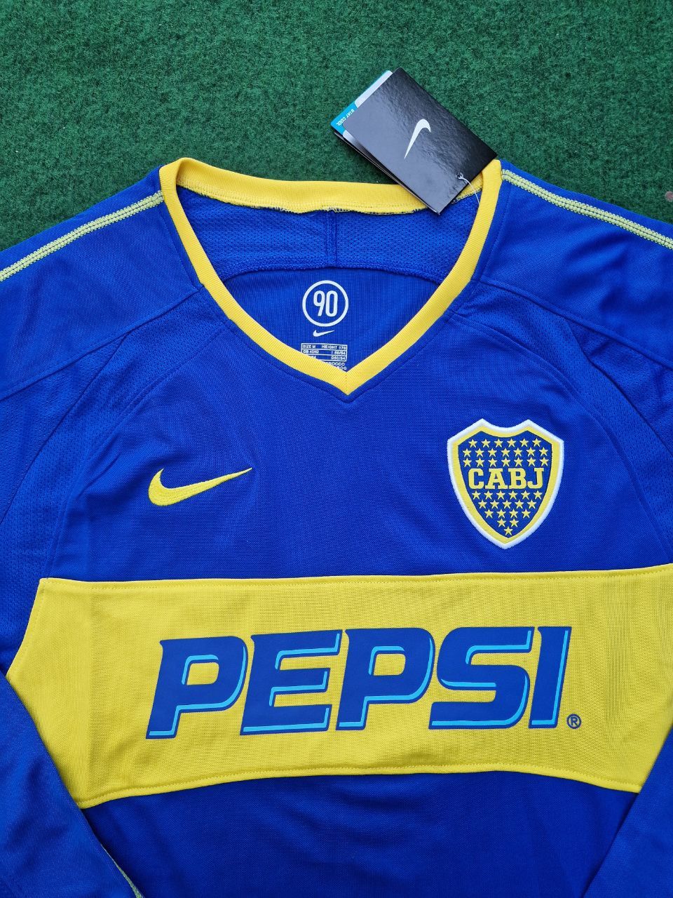 Carlos Tevez Boca Juniors 2003 2004 Retro Long Sleeve Football Jersey Kit