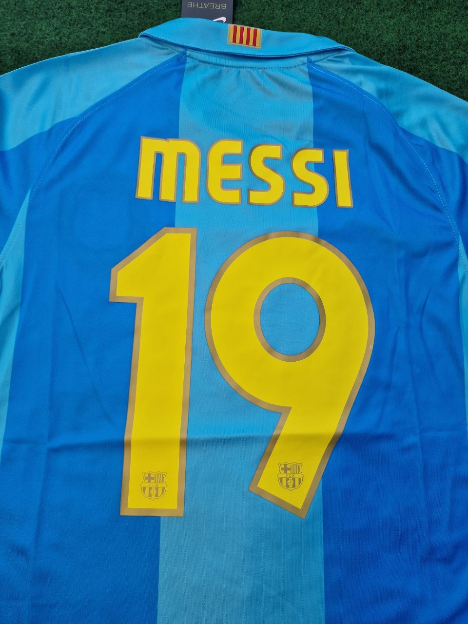 Lionel Messi Barcelona 2007 2008 Light Number 19 Retro Football Jersey Kit