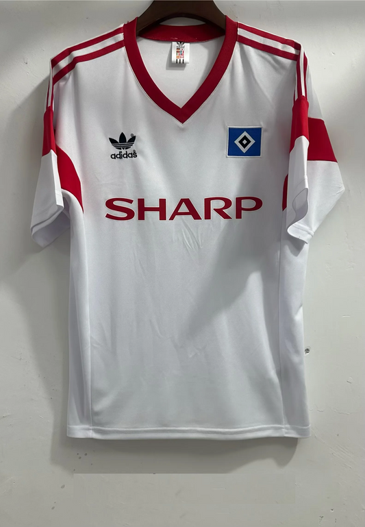 HSV 1988 Weies Heimtrikot Fusball Hamburger Retro Heimtrikot Soccer Kit Football Jersey