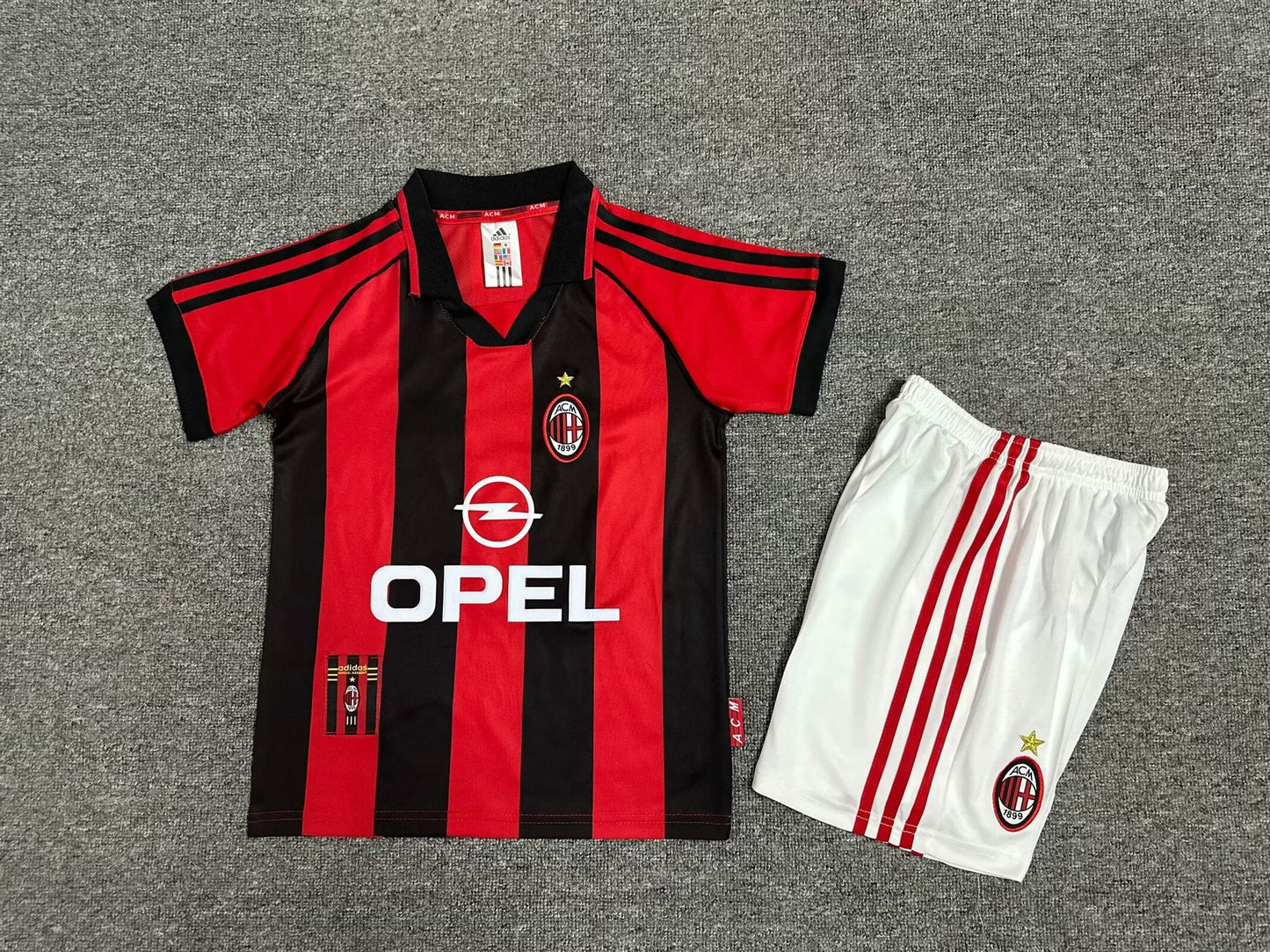 Ac Milan Retro Kids Children Set Retro Football Jersey