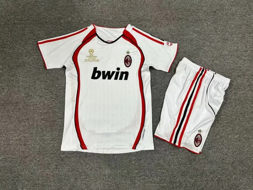 Ac Milan White Kids Children Set Retro Football Jersey Kinder