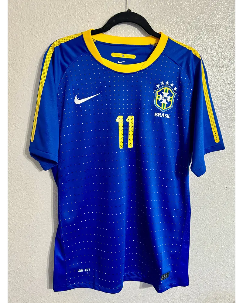Brazil World Cup 2010 Neymar JR Retro Blue Jersey Trikot