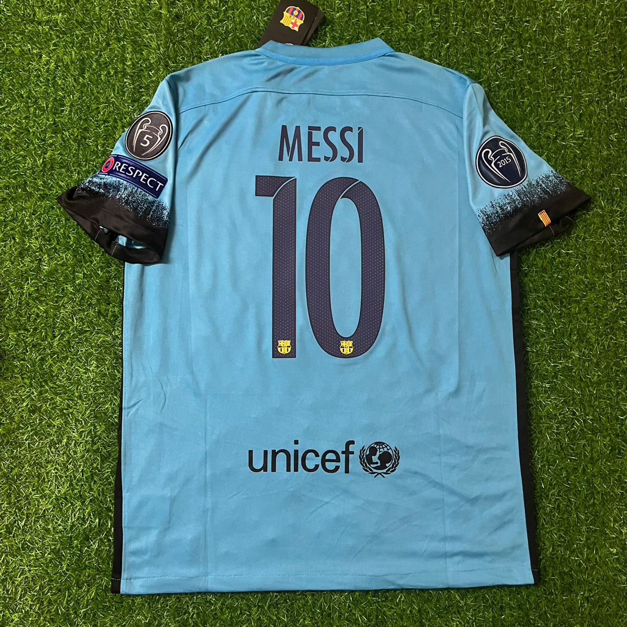 Lionel Messi Barcelona 2015-2016 Champions League Retro Jersey