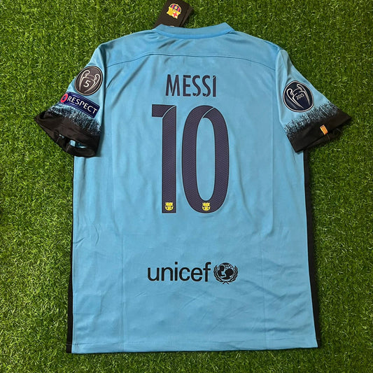 Lionel Messi Barcelona 2015-2016 Champions League Retro Jersey