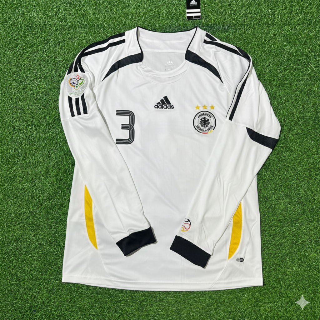 Andreas Brehme Germany World Cup Long Sleeve White Retro Football Jersey Kit