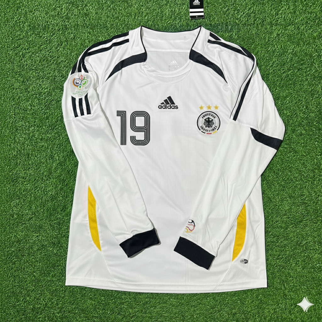 Mario Götze Germany World Cup Long Sleeve White Retro Football Jersey Kit