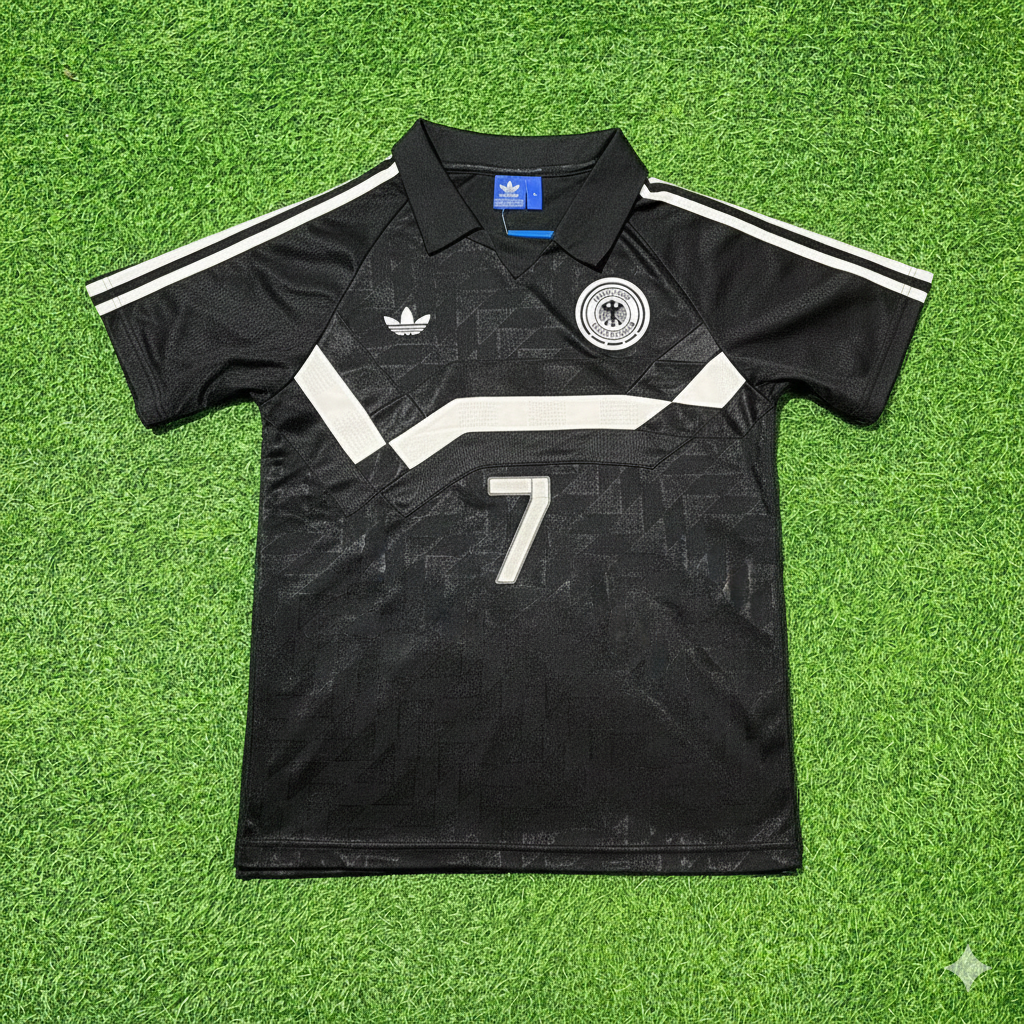 Pierre Littbarski Deutschland 1990 WM Schwarzes Retro Fußballtrikot Jersey