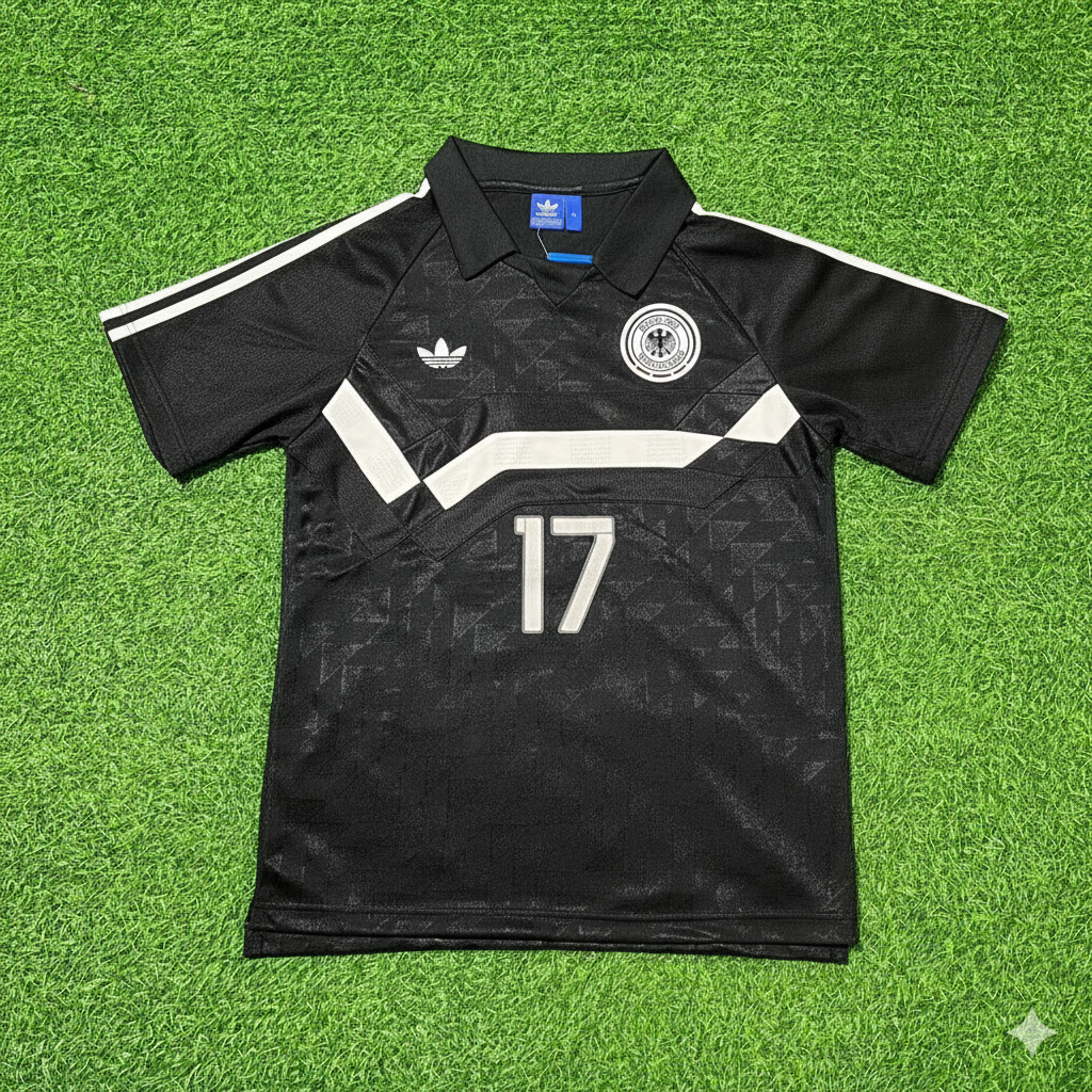 Andreas Möller Deutschland 1990 WM Schwarzes Retro Fußballtrikot Jersey