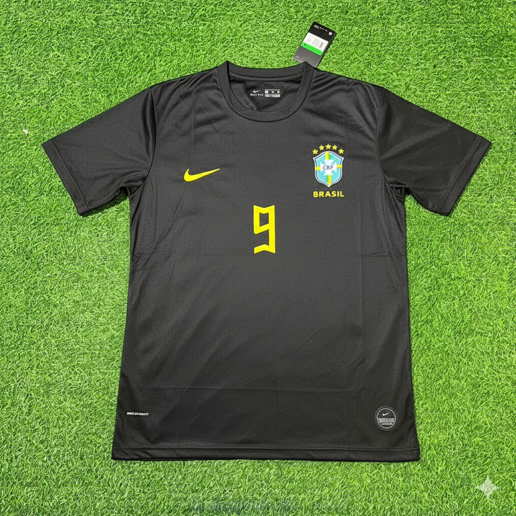 Ronaldo Nazario Brazil Black Retro Football Jersey Collection