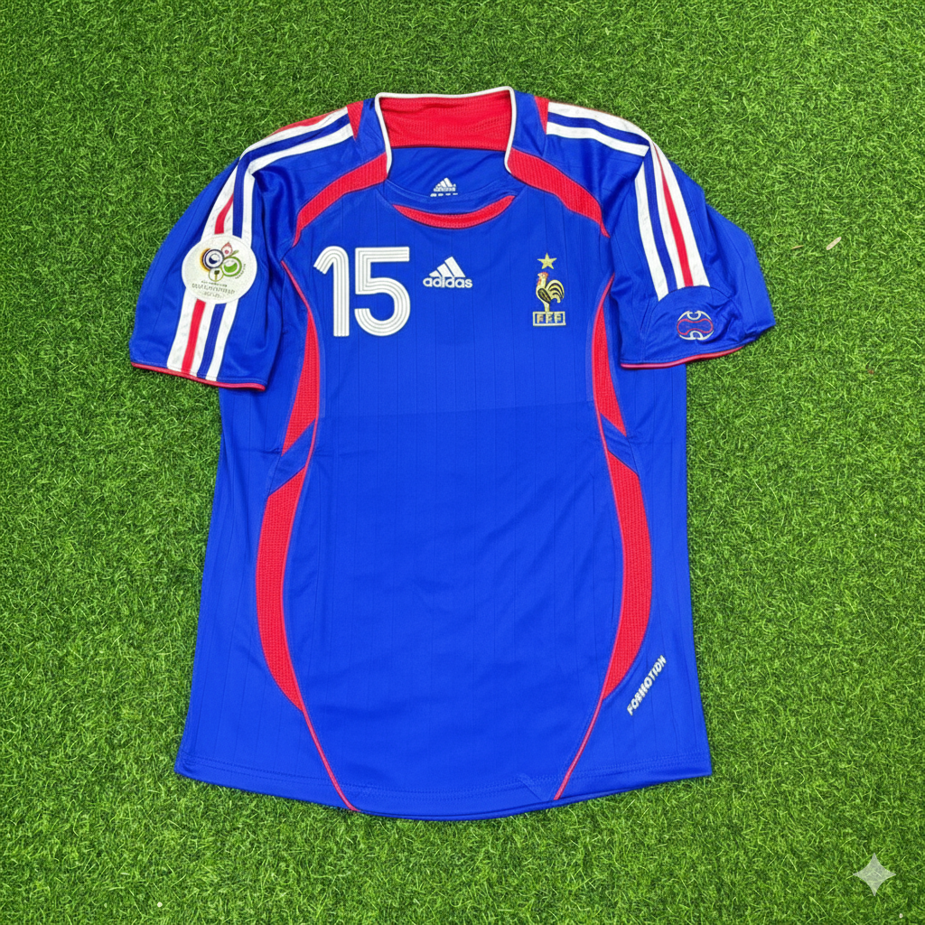 France World Cup 2006 Lilian Thuram Blue Retro Kit