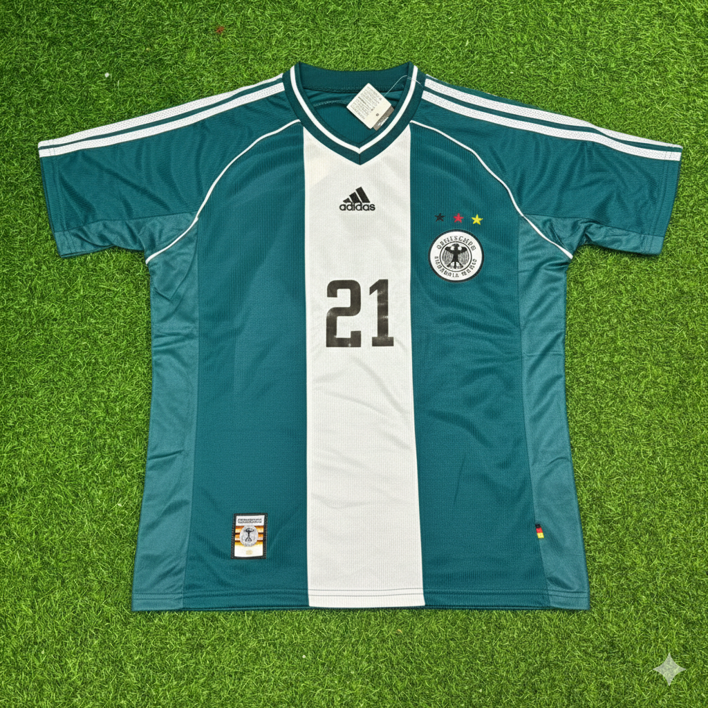 Germany World Cup 1998 Michael Tarnat Away Retro Football Jersey