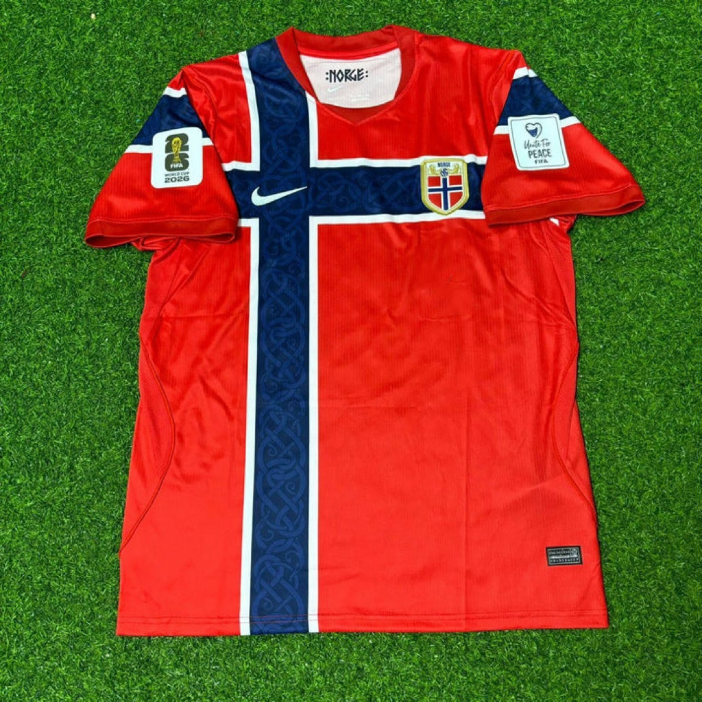 Norway World Cup 2026 Andreas Schjelderup #21 Home Football Jersey
