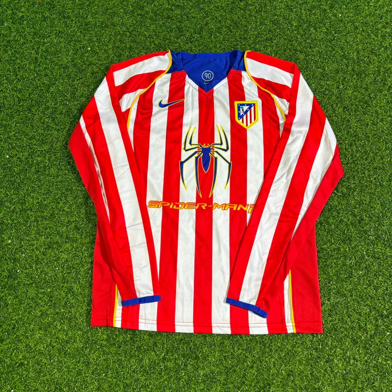 Diego Forlán #7 Atlético Madrid Spider-Man Long Sleeve Retro Football Jersey Kit