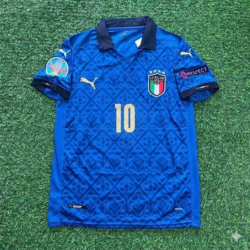 Italy EURO 2020 Lorenzo Insigne #10 Final Retro Football Jersey