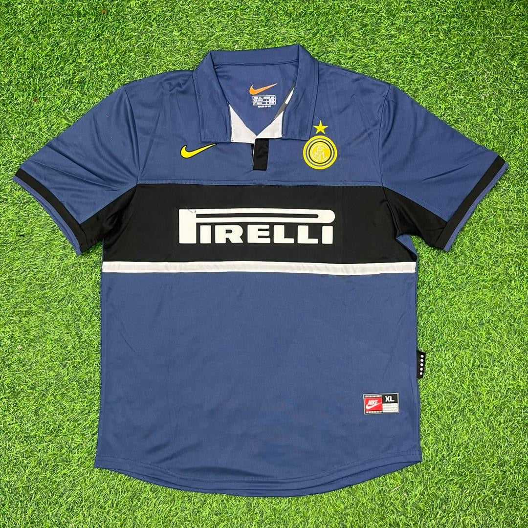 Javier Zanetti #4 Inter Milan 1998-1999 Home Retro Football Jersey Kit