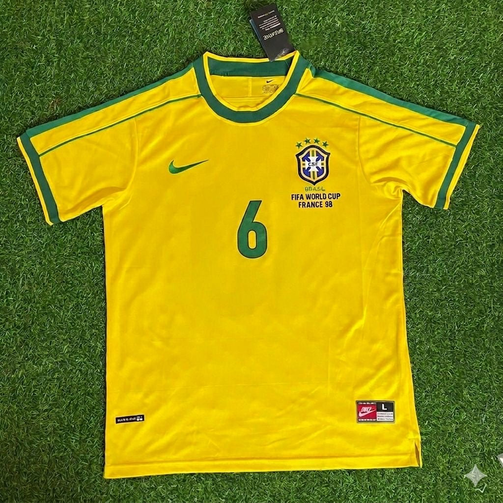 Brazil World Cup 1998 Serginho #6 Retro Football Jersey Kit