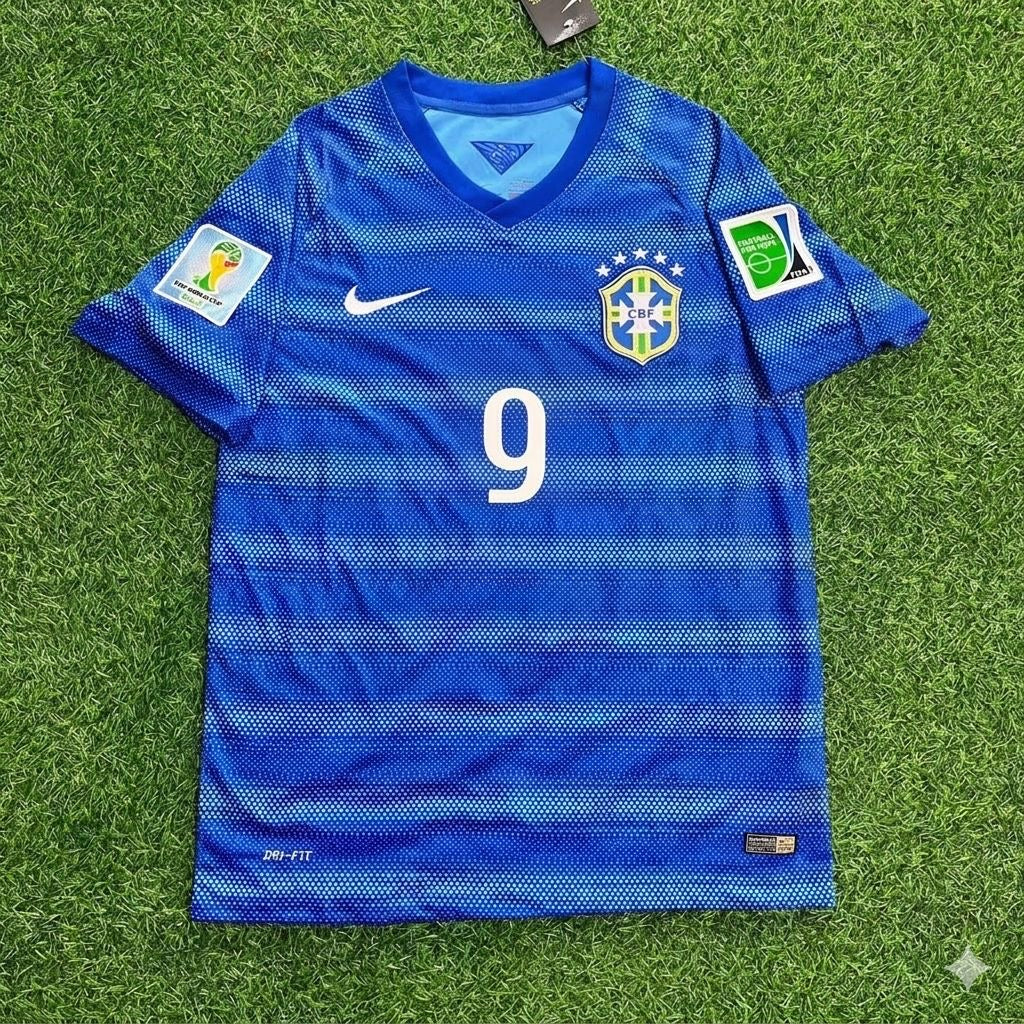 Frederico Chaves Guedes 9- 2014 World Cup Retro Blue Football Jersey