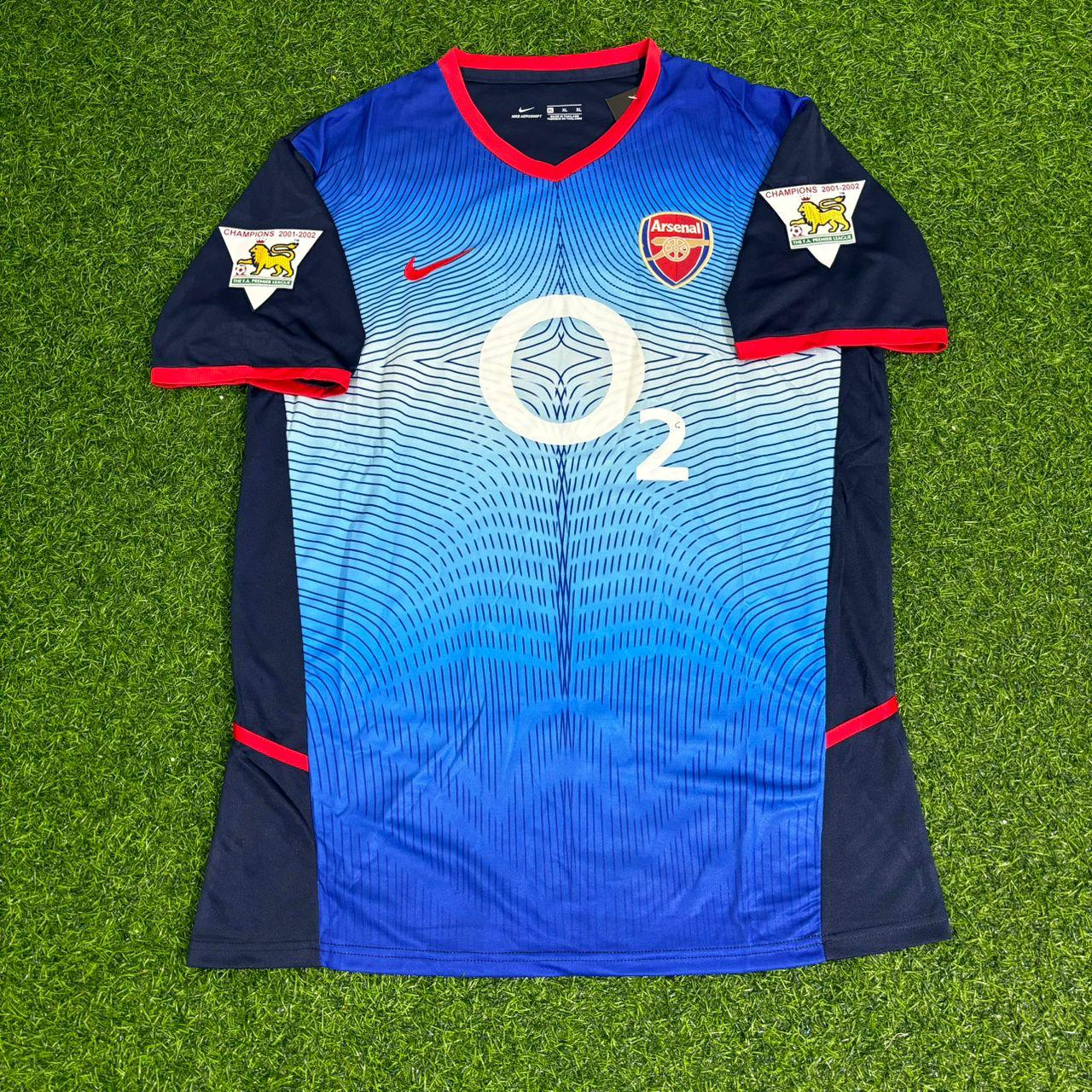 Pascal Cygan 18- Arsenal 2002-2004 Black Blue o2 Retro Football Jersey Kit