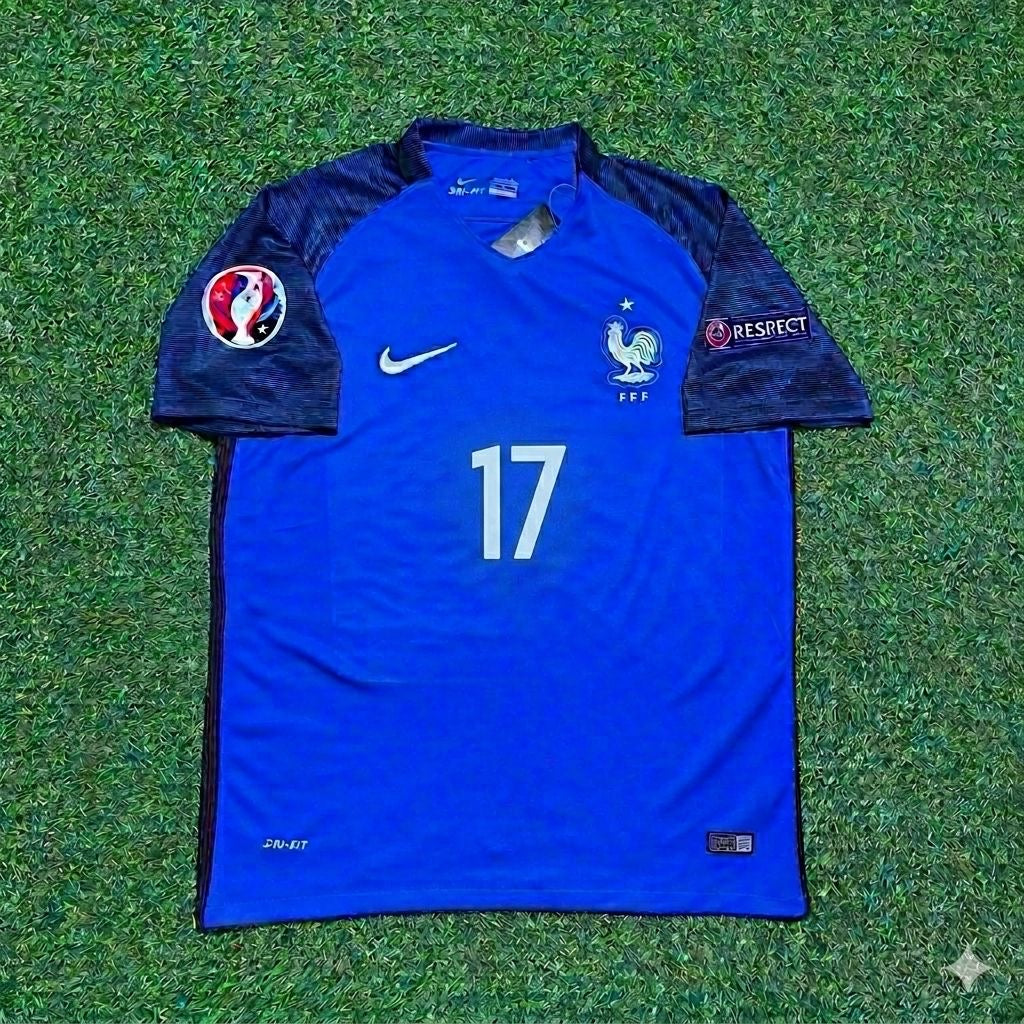 France EURO 2016 Lucas Digne #17 Home Retro Football Jersey