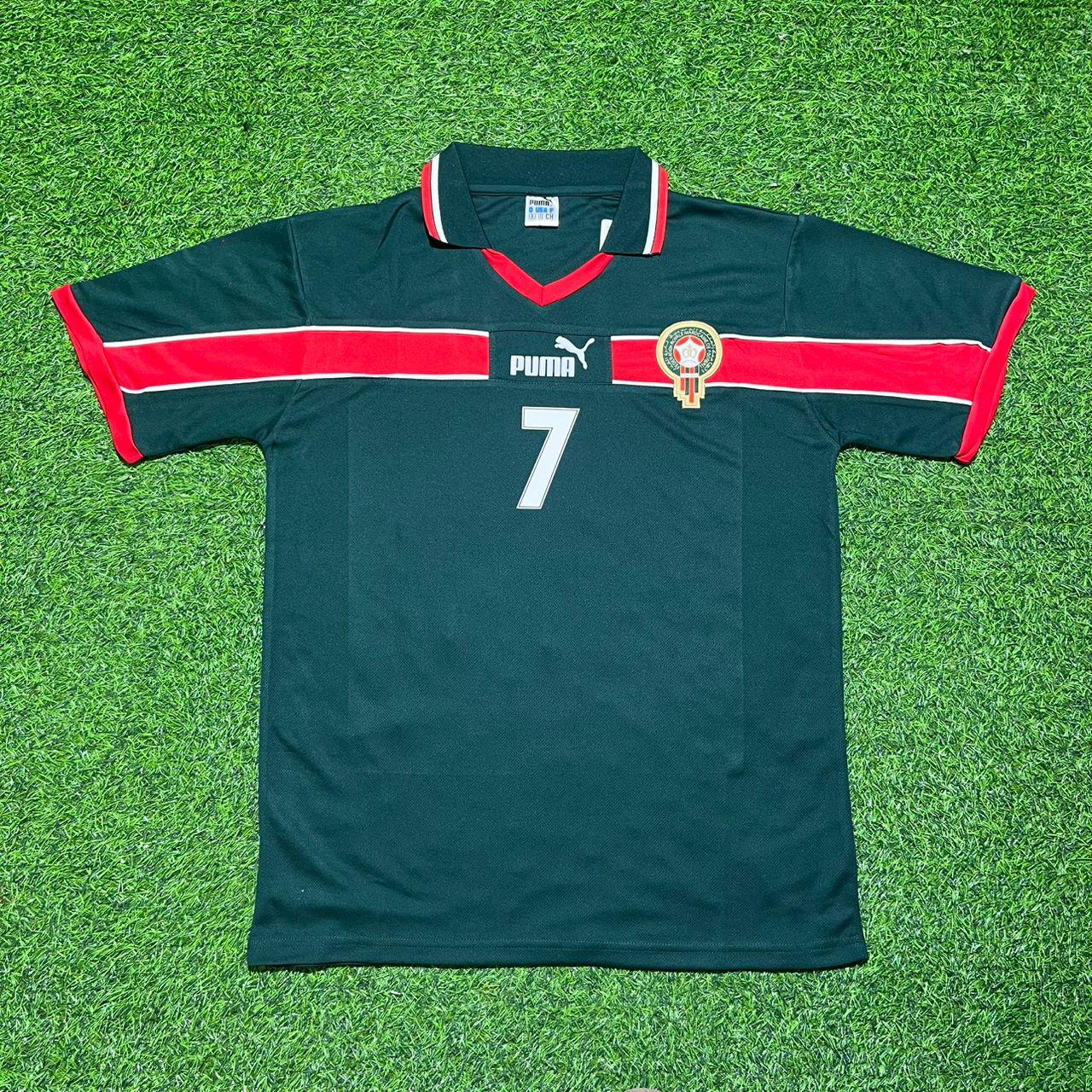 Aziz Bouderbala Morocco Home Retro Football Jersey Kit