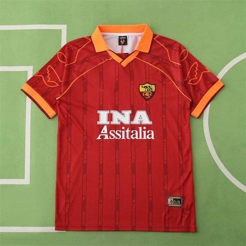 99/00 A.S Roma Season Home Red Retro Jersey Trikot Soccer Kit