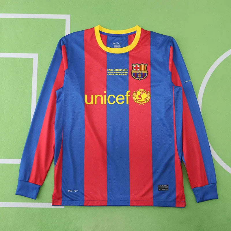 10/11 FC Barcelona Season Home Final Match Retro Jersey Trikot Soccer Kit