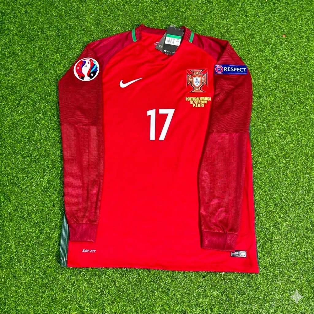 Portugal EURO 2016 Luis Nani 17- Final Long Sleeve Retro Football Jersey