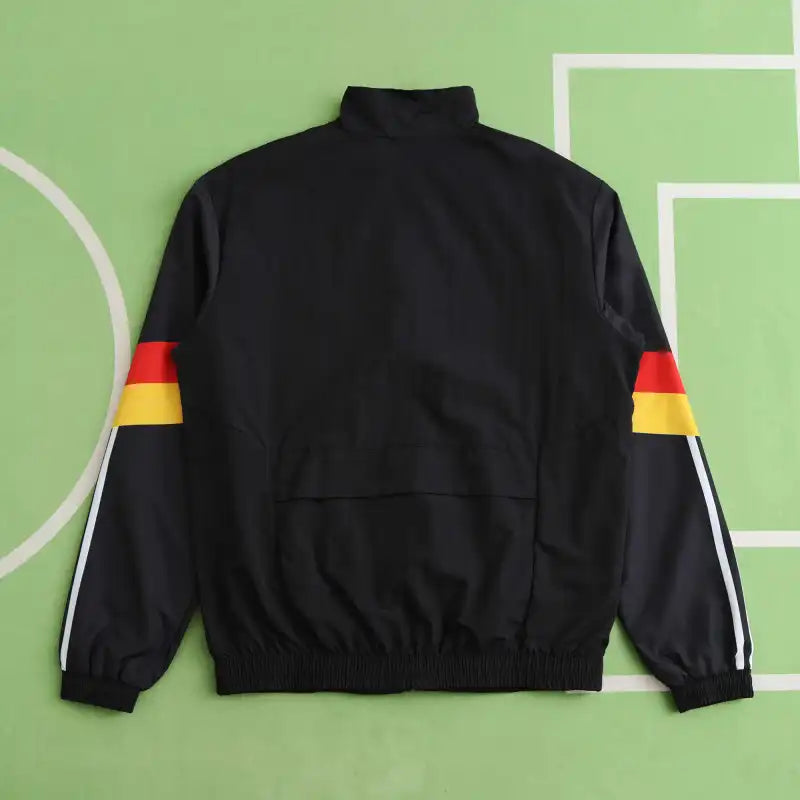 Deutschland schwarzer Trainingsanzug langarmiger Regenmantel Germany Custom Coat Germany Tracksıit