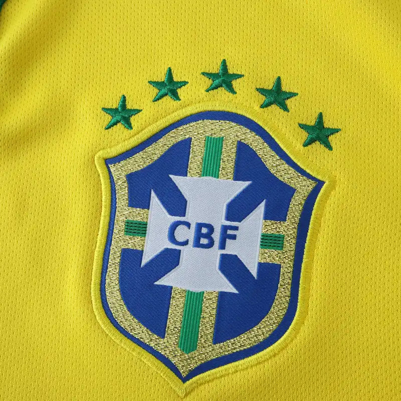 Season Brazil 2014 Yellow Retro Jersey Trikot Soccer Kit
