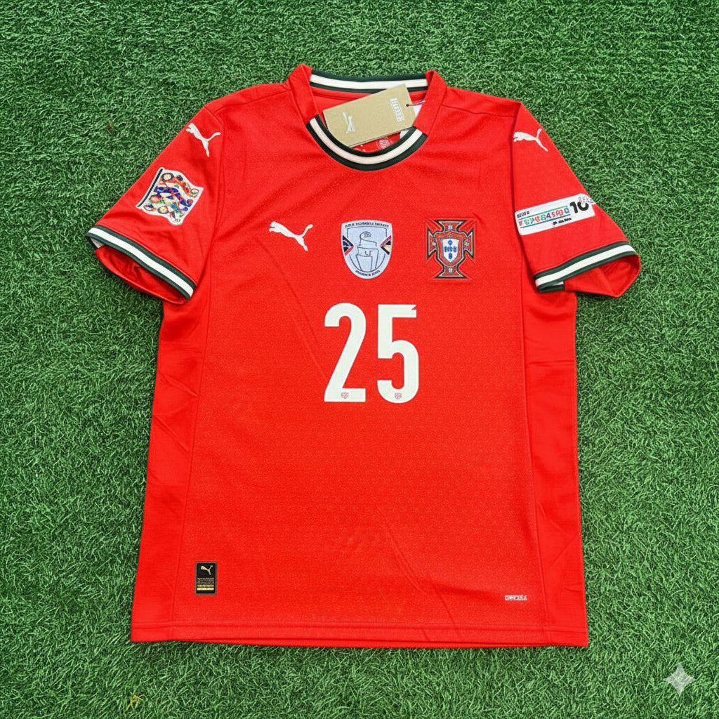 Nuno Mendes Portugal UEFA Nations League Winner Red Football Jersey