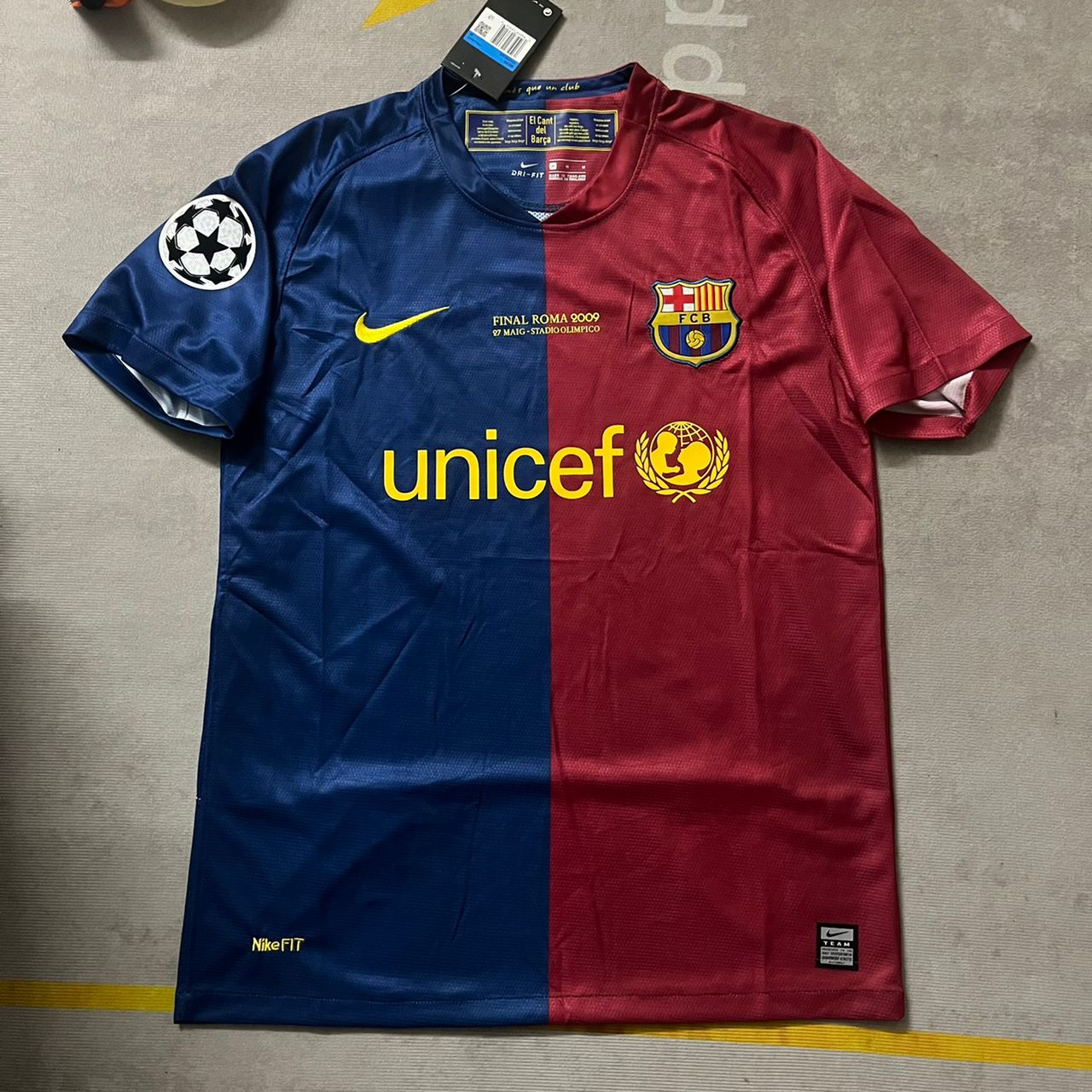 Barcelona Lionel Messi 2009 Roma Final Retro Jersey Trikot Maillot Soccer Kit