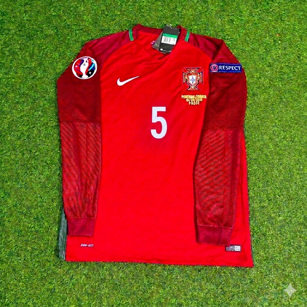 Portugal EURO 2016 Raphaël Guerreiro 5- Final Long Sleeve Retro Football Jersey