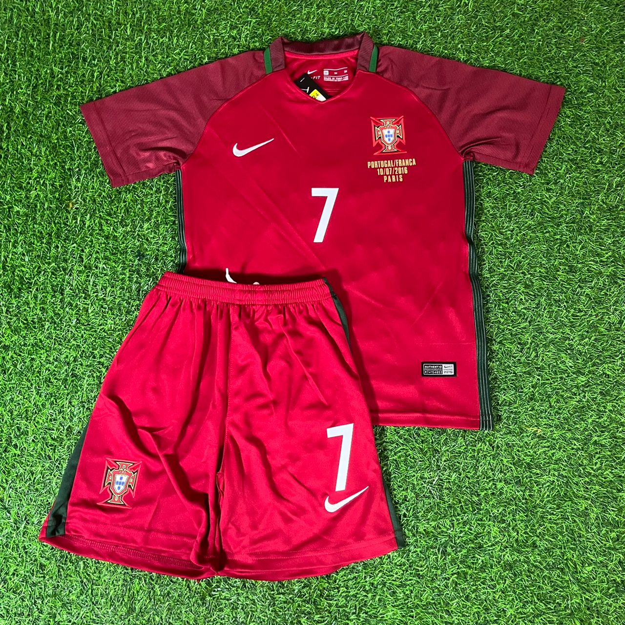 Cristiano Ronaldo Portugal 2016 Home Ronaldo Kids Kit Football Jersey Kit for Children