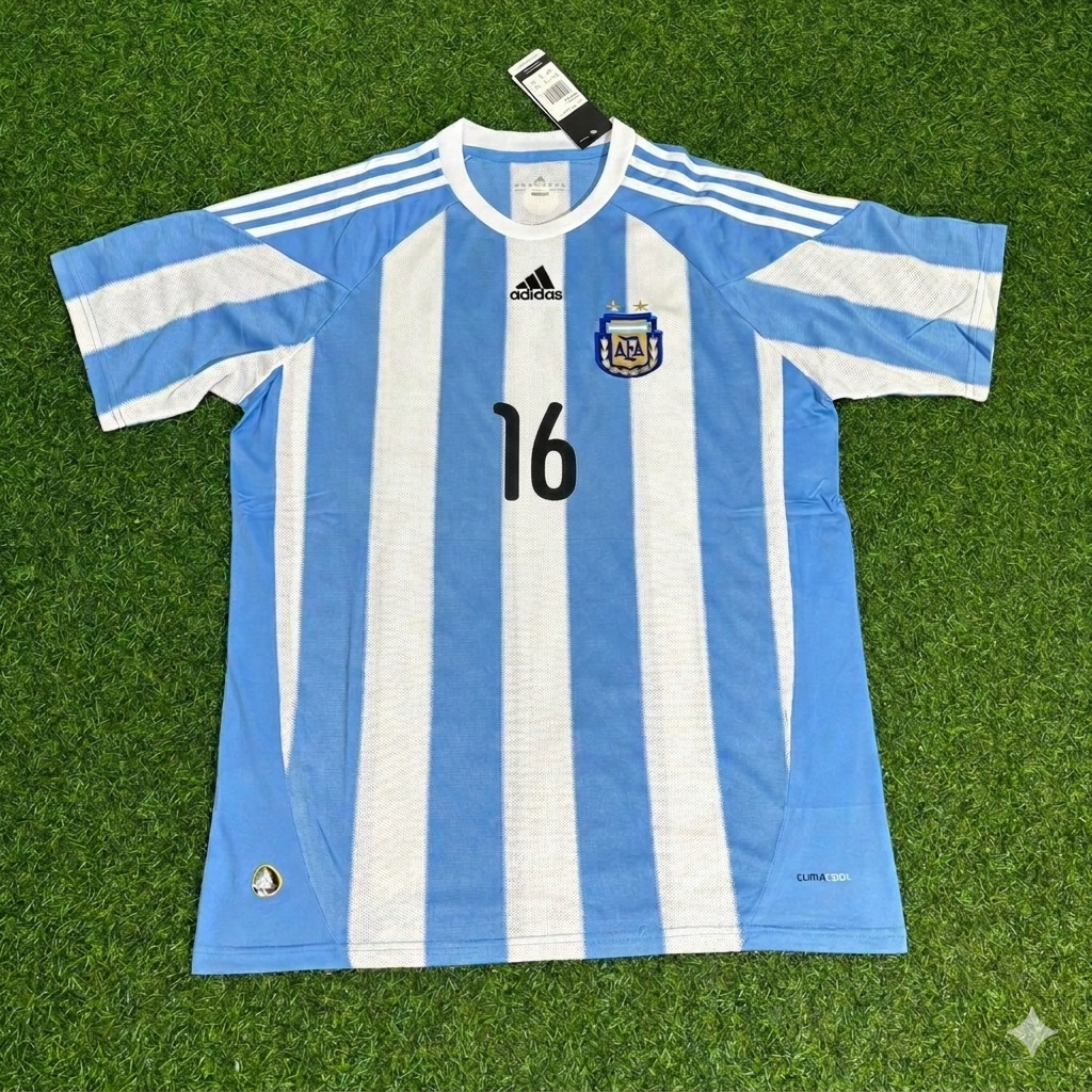 Argentina World Cup 2010 Sergio Kun Aguero 16- Retro Football Jersey