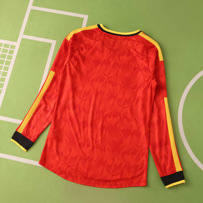 Belgium 2026 Home Long Sleeve Soccer Kit Football Jersey