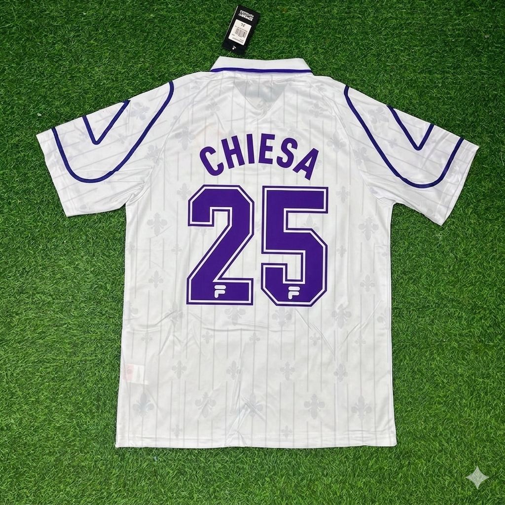 Federico Chiesa Fiorentina White Retro Football Jersey Kit