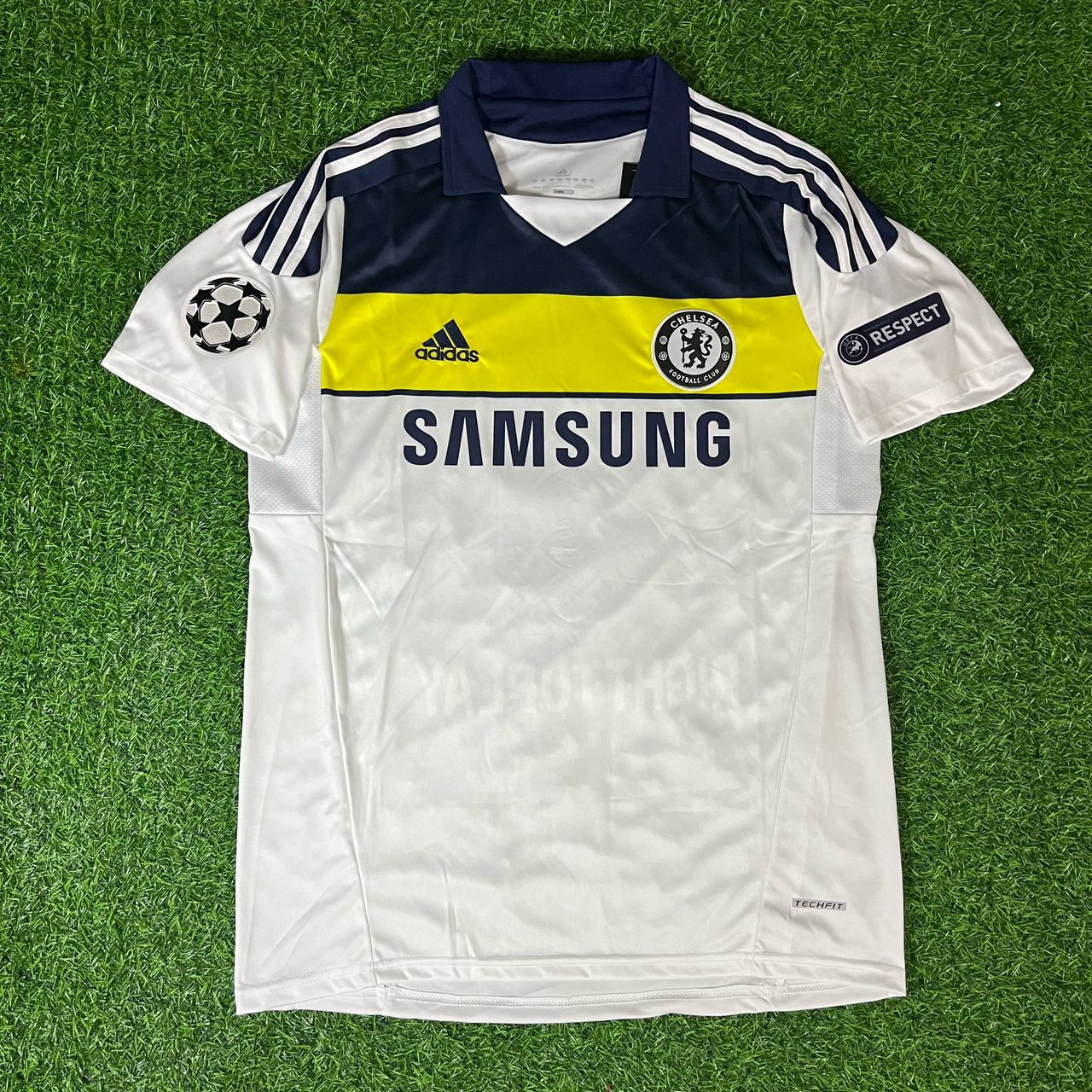 Fernando Torres 9 - Chelsea 2011 2012 Champions League White Yellow Retro Football Jersey