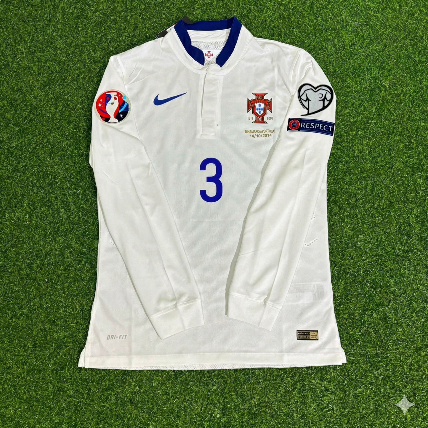Portugal EURO 2016 Pepe White Long Sleeve Retro Football Jersey