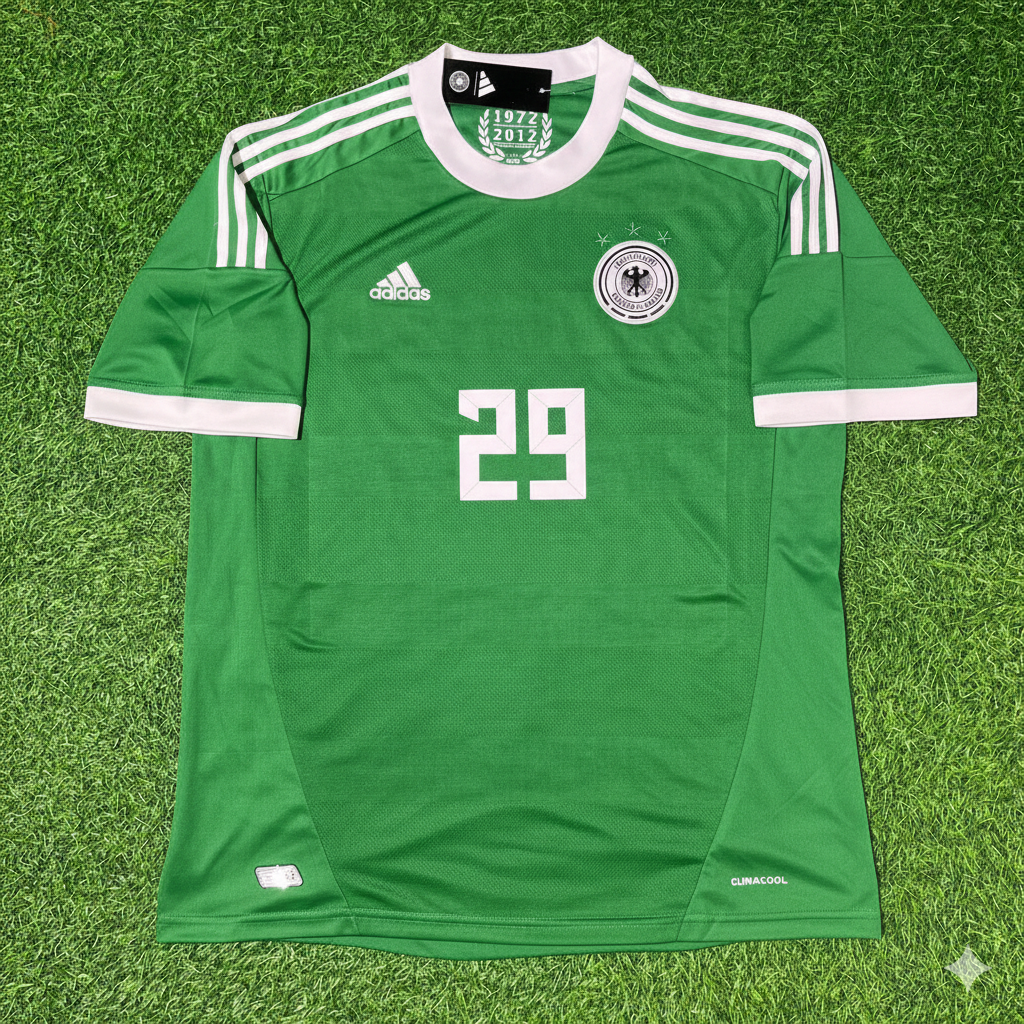Germany EURO 2012 Per Mertesacker Green Retro Football Jersey