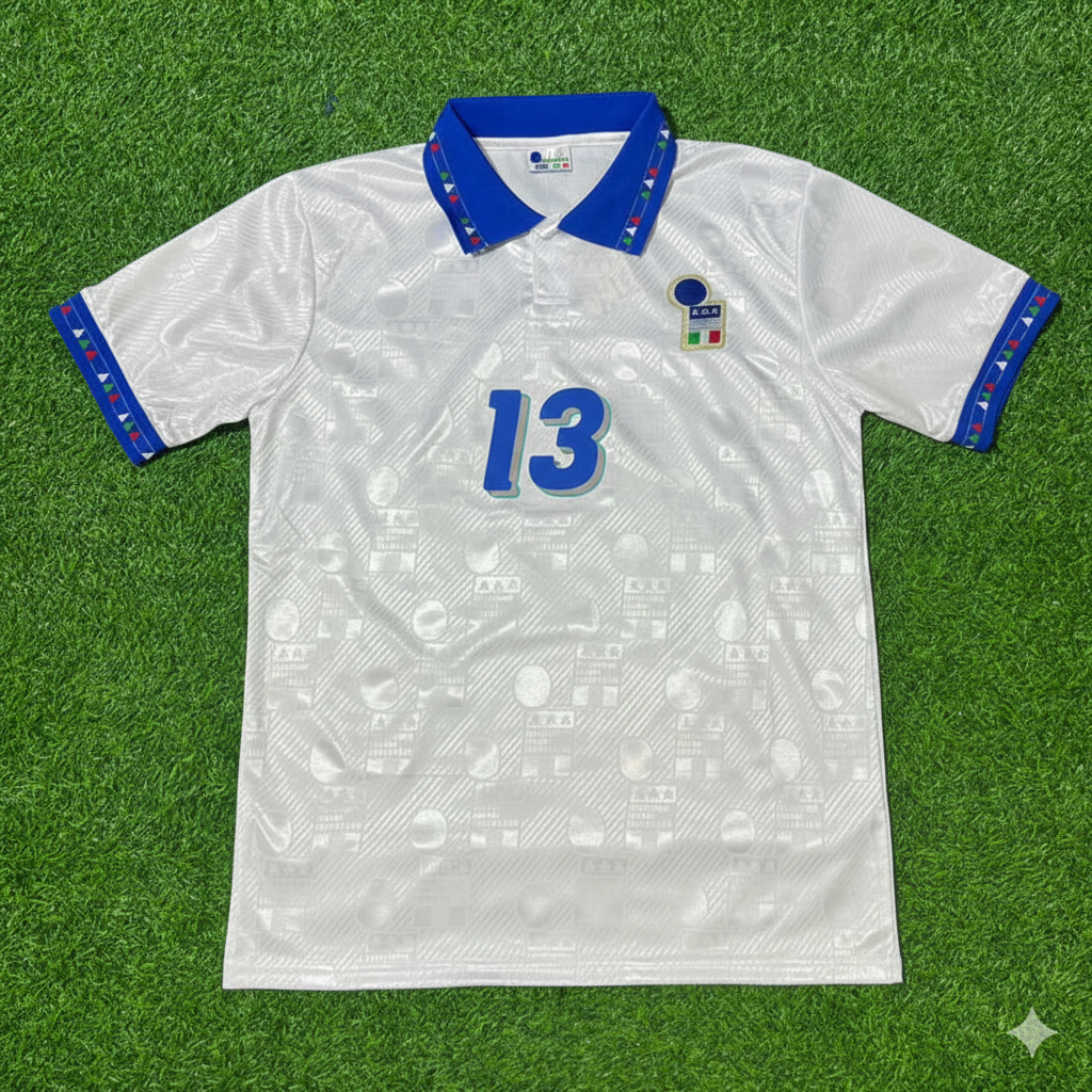 Italy World Cup 1994 Antonio Benarrivo White Retro Football Jersey Kit