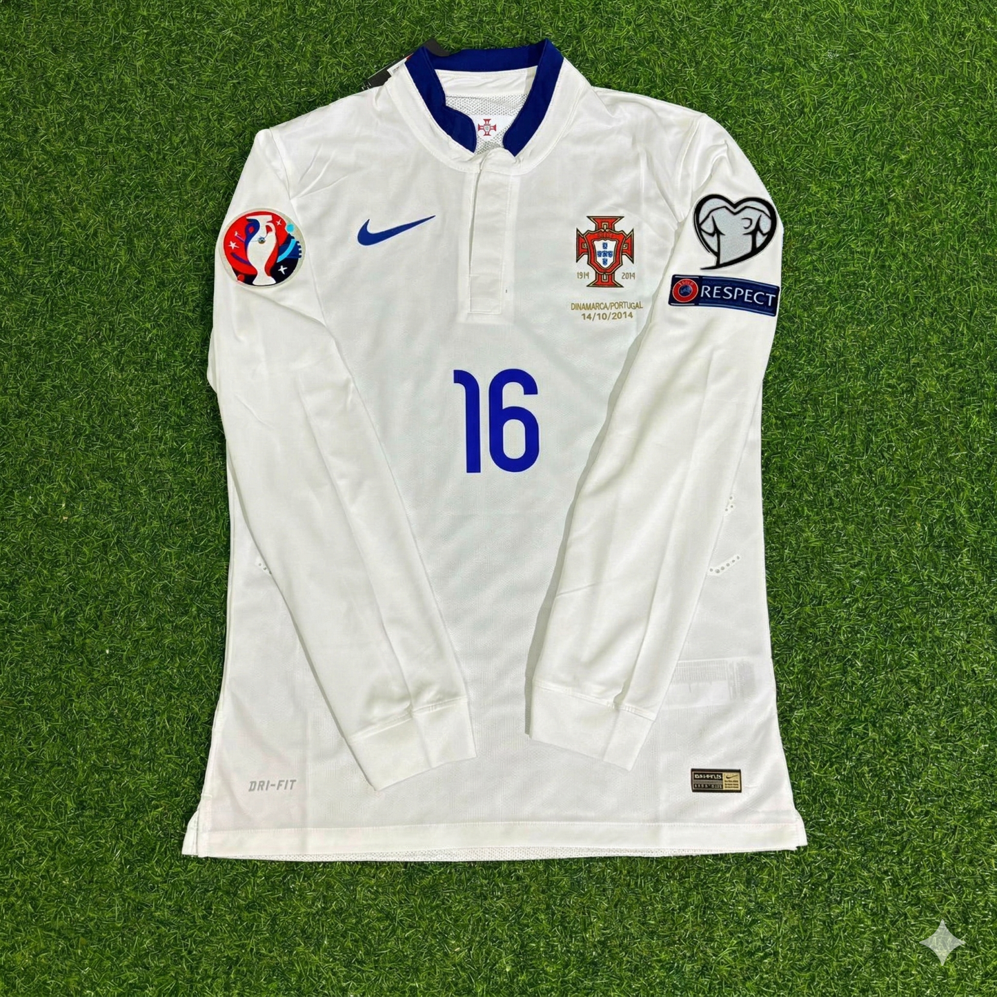 Portugal EURO 2016 Renato Sanches White Long Sleeve Retro Football Jersey