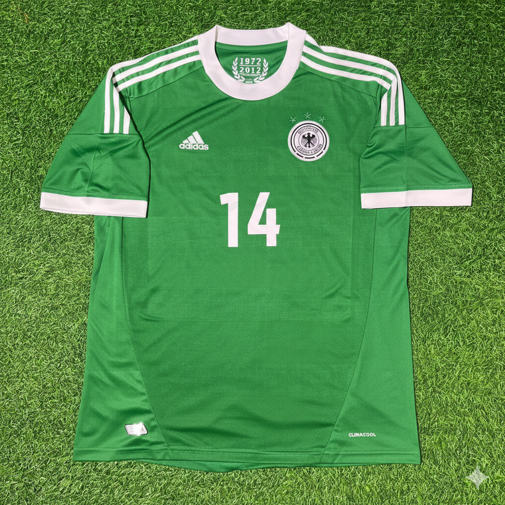 Germany EURO 2012 Benedikt Höwedes Green Retro Football Jersey