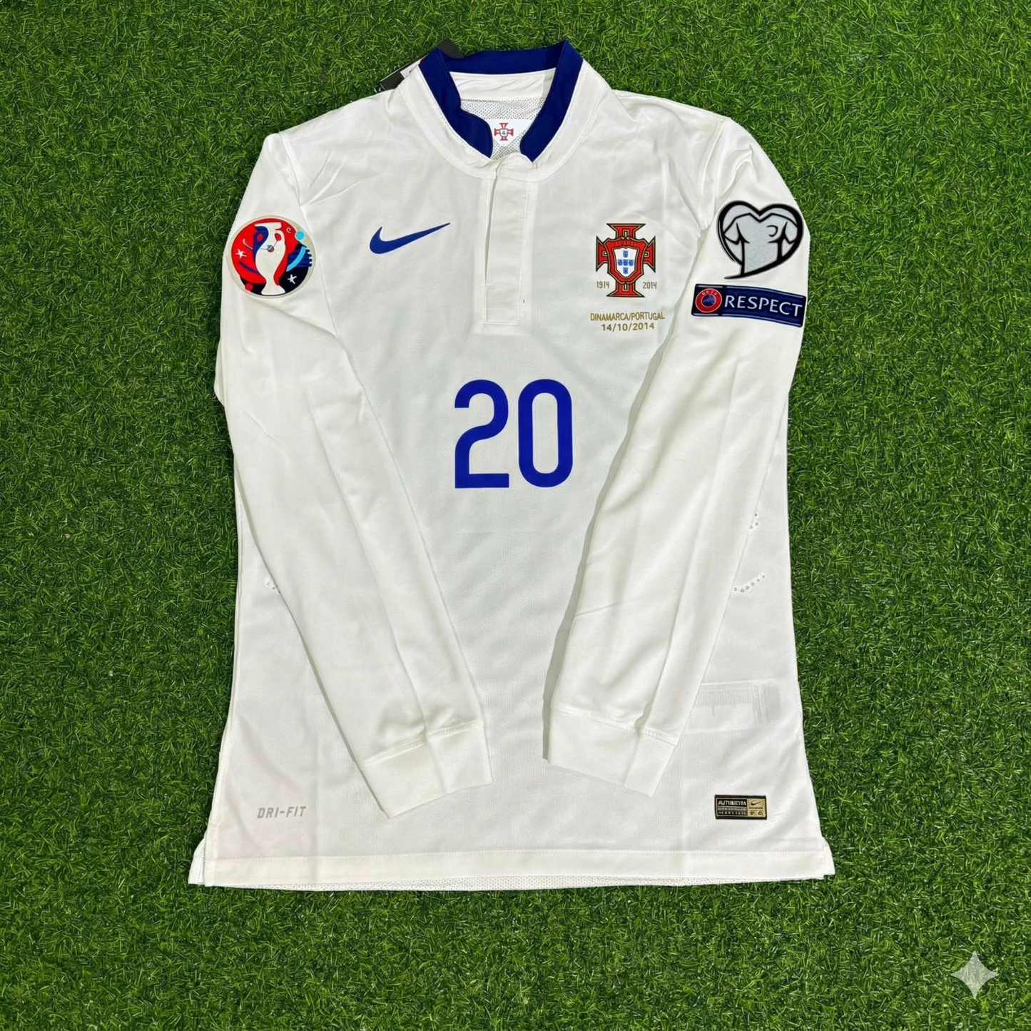 Portugal EURO 2016 Ricardo Quaresma White Long Sleeve Retro Football Jersey