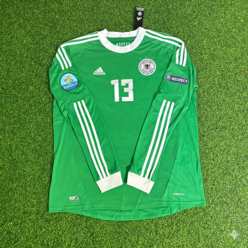 Germany EURO 2012 Thomas Müller Long Sleeve Green Retro Football Jersey