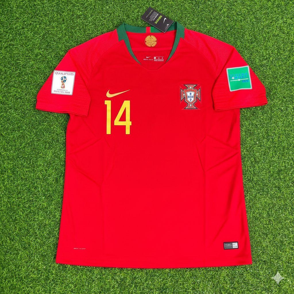 Portugal World Cup 2018 William Carvalho Red Retro Football Jersey