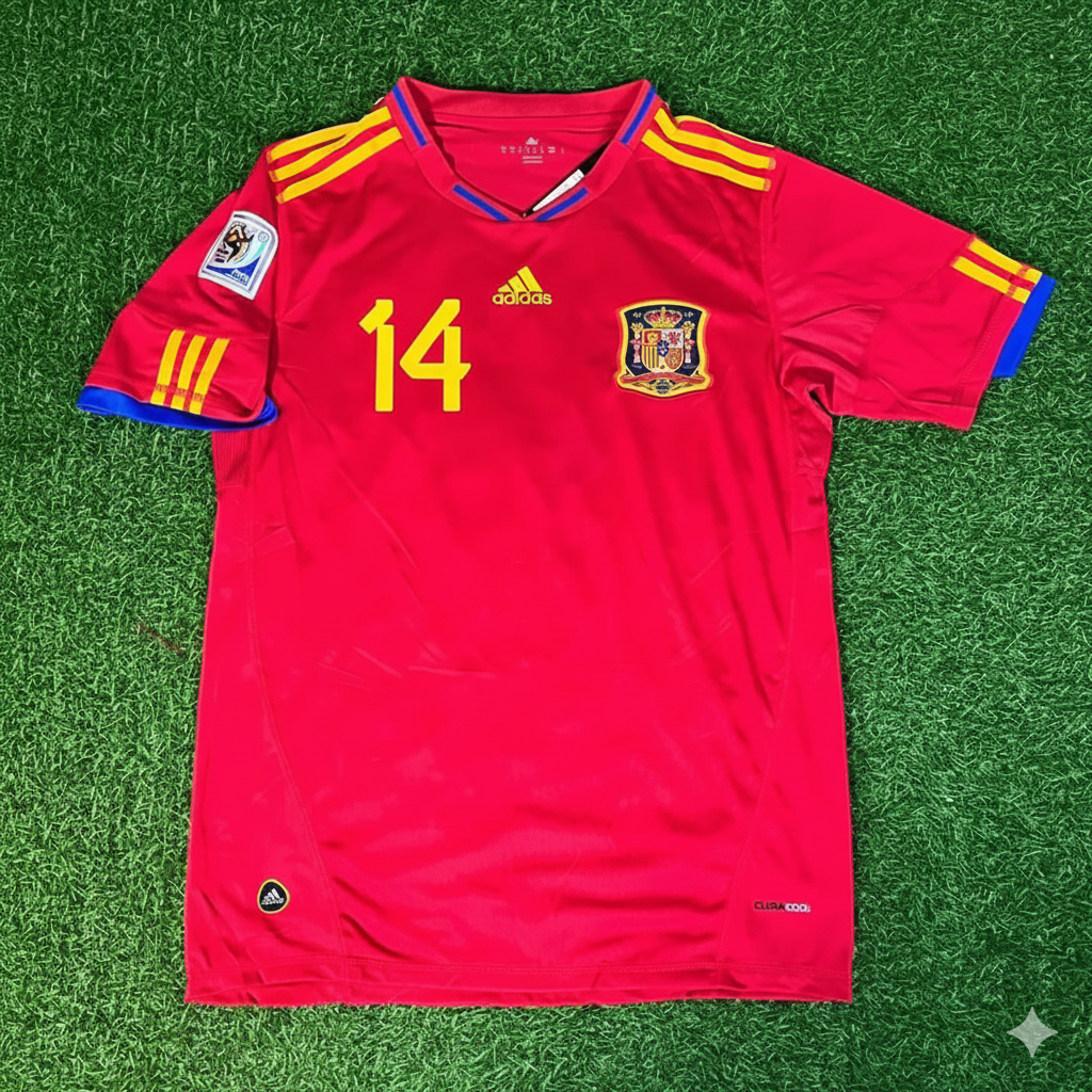 Spain World Cup 2010 Xabi Alonso 14 Retro Football Jersey Kit