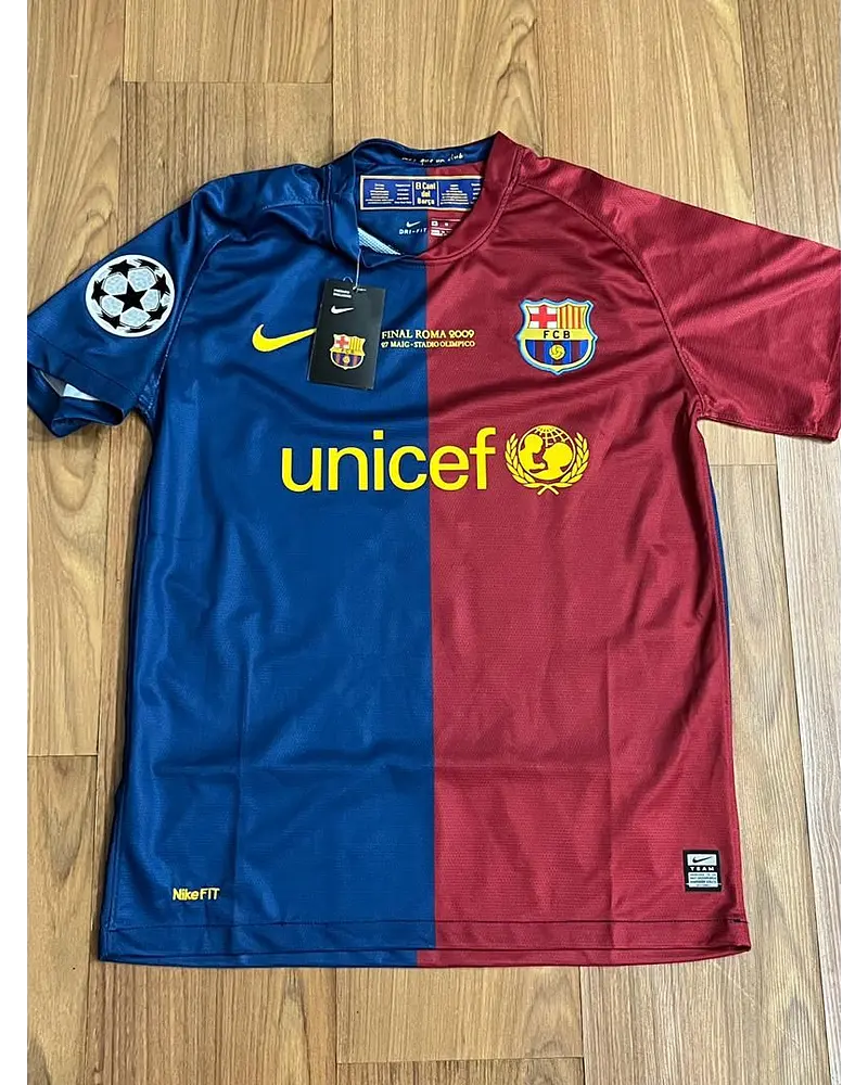 Thierry Henry 14 - Barcelona 2008/2009 Home Champions League Roma Final vs Manchester United Retro Jersey Trikot