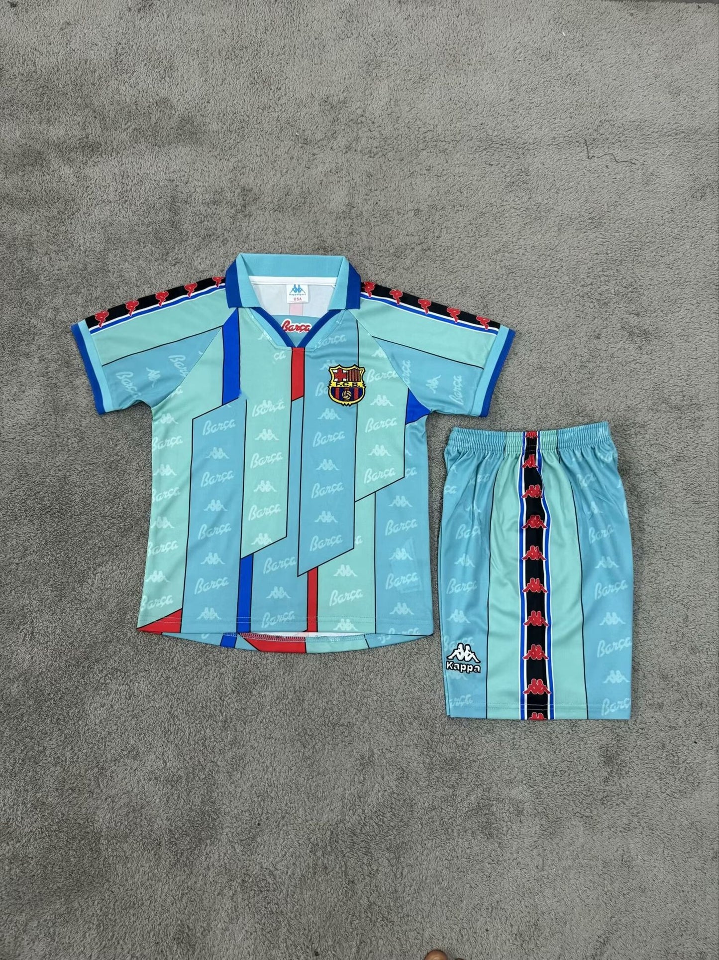 Barcelona Retro Kids Children Set Retro Football Jersey